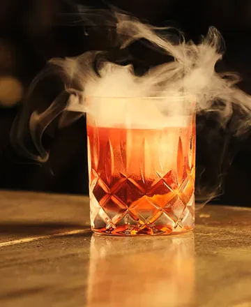 Smoked old fashioned at Serena